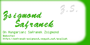 zsigmond safranek business card